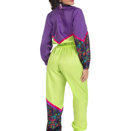 Neon 80S Trainingspak Fout Paars Groen Dames Leg Avenue van Leg Avenue koop je bij Partywinkel