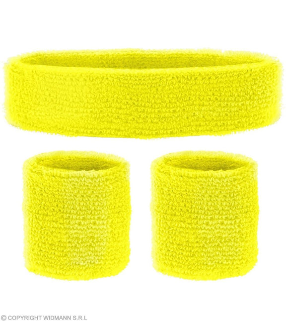 Neon Gele Zweetbandjes 2 delig van Widmann koop je bij Partywinkel