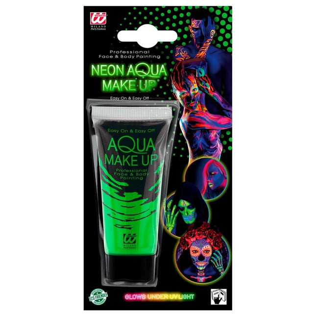 Neon Groene Schmink Glow In The Dark 30ml van Widmann koop je bij Partywinkel