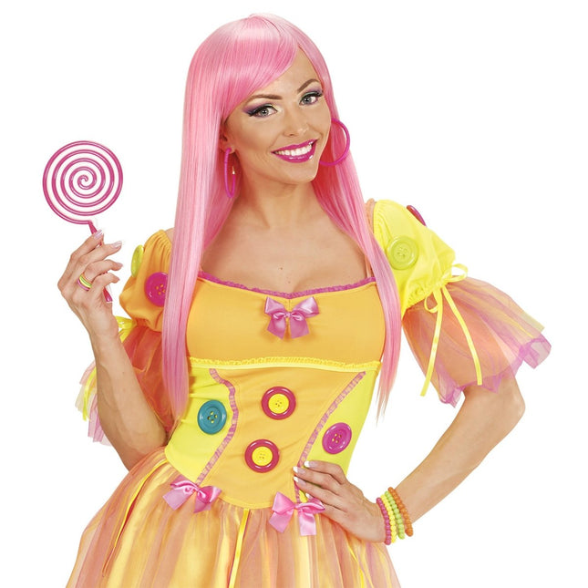 Neon Roze Oorbellen Ringen van Widmann koop je bij Partywinkel