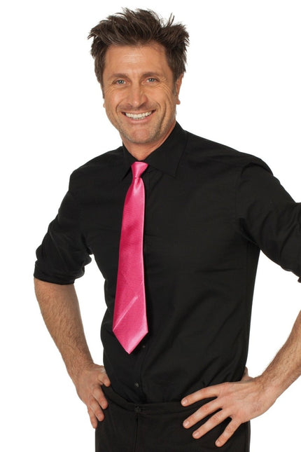 Neon Roze Stropdas van Wilbers & Wilbers koop je bij Partywinkel