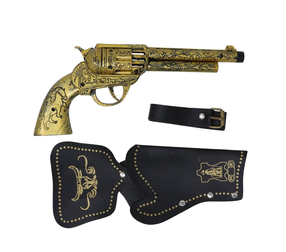 Holster voor een revolver/pistool en daar bijbehorende riem Holster voor een revolver/pistool en daar bijbehorende riem