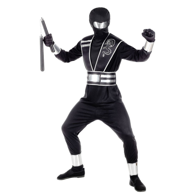 Ninja Pak Zwart Zilver Jongen van Widmann koop je bij Partywinkel