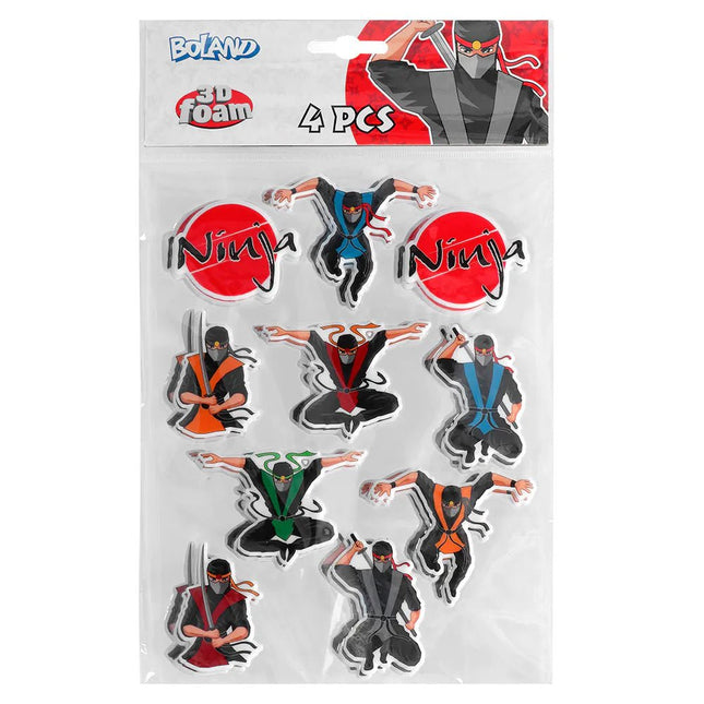 Ninja Stickers 4st van Boland koop je bij Partywinkel