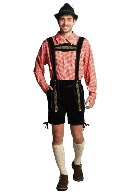 Lederhose Zwart Kort Met Blouse