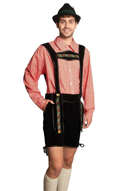 Lederhose Zwart Kort Met Blouse