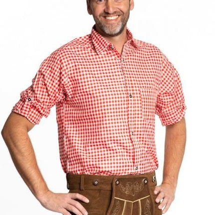 Oktoberfest Blouse Heren Rood van Partychimp koop je bij Partywinkel