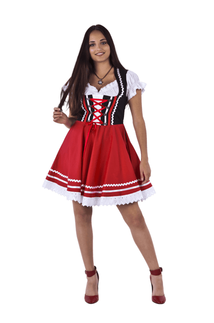 Oktoberfest Dirndl Jurk Oktoberfest Rood Wit Dames 2 Delig van Haus Huberts koop je bij Partywinkel
