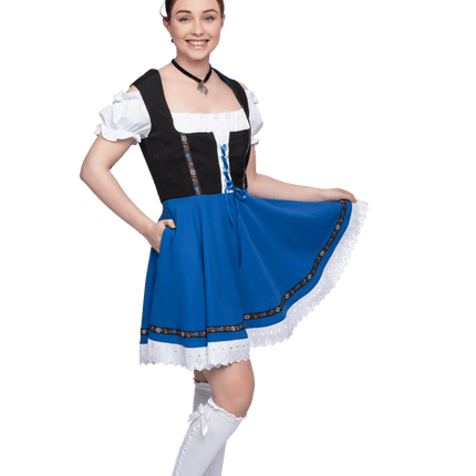 Oktoberfest Dirndl Jurk Oktoberfest Zwart Blauw Dames van Haus Huberts koop je bij Partywinkel