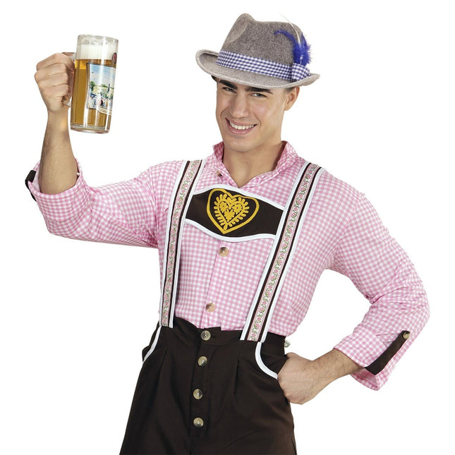 Oktoberfest Hoed Tiroler Met Blauwe Veren van Widmann koop je bij Partywinkel