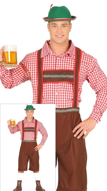 Oktoberfest Kostuum Rood Bruin Heren van Fiestas Guirca koop je bij Partywinkel