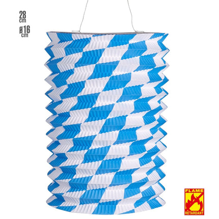 Oktoberfest Lampion Blauw Wit van Widmann koop je bij Partywinkel