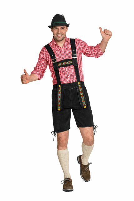 Oktoberfest Lederhose Zwart Kort van Partychimp koop je bij Partywinkel