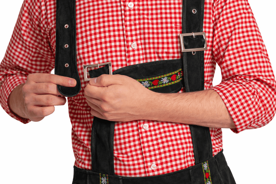 Oktoberfest Lederhose Zwart Lang van Partychimp koop je bij Partywinkel