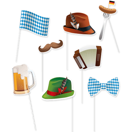 Oktoberfest Photobooth Props 8st van Paper Dreams koop je bij Partywinkel