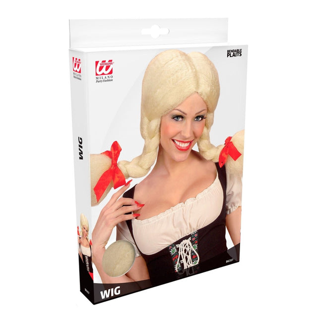 Oktoberfest Pruik Blond Heidi Buigbaar van Widmann koop je bij Partywinkel