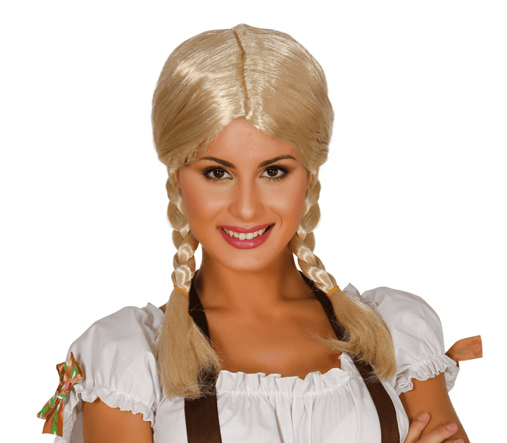 Oktoberfest Pruik met Vlechten Blond van Fiestas Guirca koop je bij Partywinkel