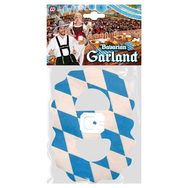 Oktoberfest Slinger Blauw Wit Brandvertragend 3,5m van Widmann koop je bij Partywinkel