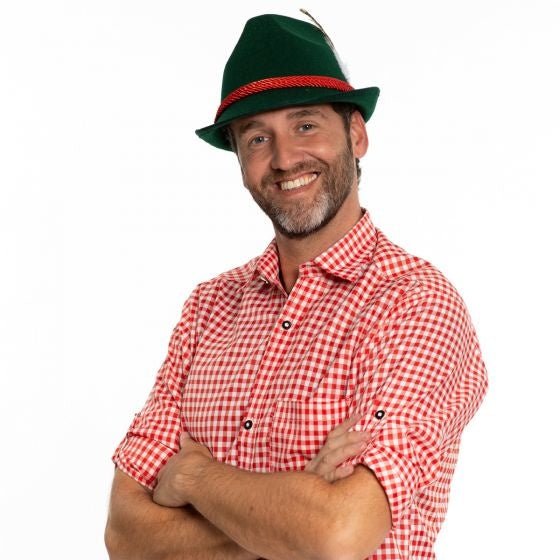 Oktoberfest Tiroler Hoed Beieren Donkergroen van Partychimp koop je bij Partywinkel