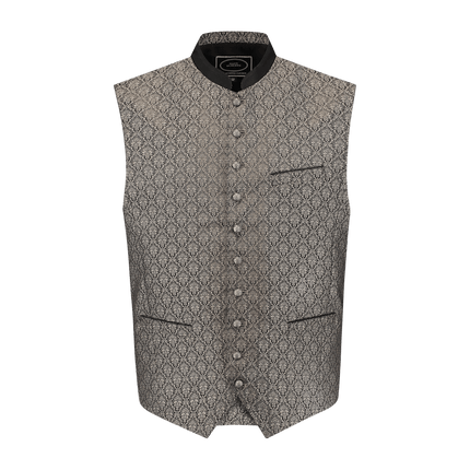 Oktoberfest Vest Grijs Trachtenweste Jaquard van Haus Huberts koop je bij Partywinkel