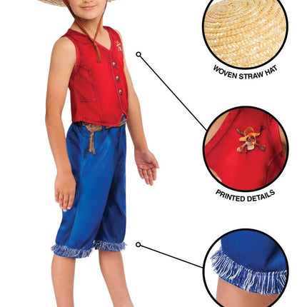 One Piece Monkey D. Luffy Kostuum Jongens van Rubies koop je bij Partywinkel