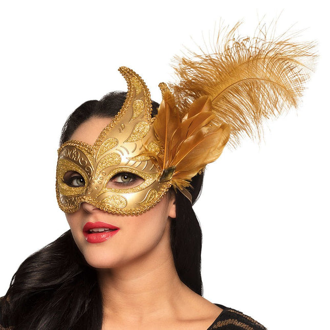 Oogmasker Venice Prezioso Goud van Boland koop je bij Partywinkel