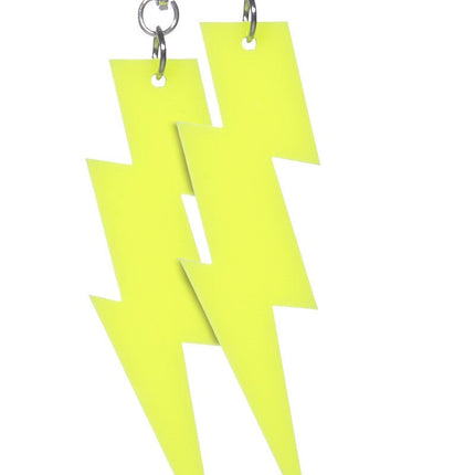 Neon Gele Oorbellen Bliksem van Wilbers & Wilbers koop je bij Partywinkel