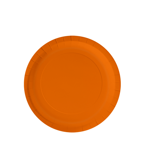 Oranje Borden Rond 23cm 8st van Paper Dreams koop je bij Partywinkel