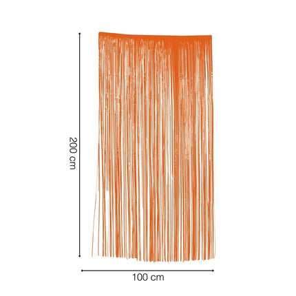 Oranje Deurgordijn Folie 2m van Fiestas Guirca koop je bij Partywinkel