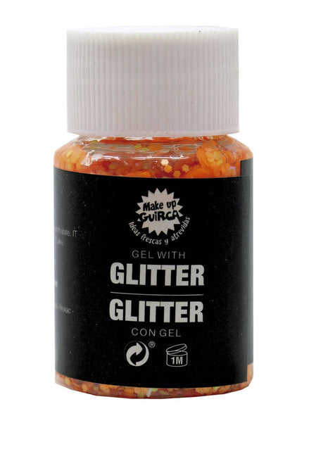 Oranje Glitter Gel 20g van Fiestas Guirca koop je bij Partywinkel
