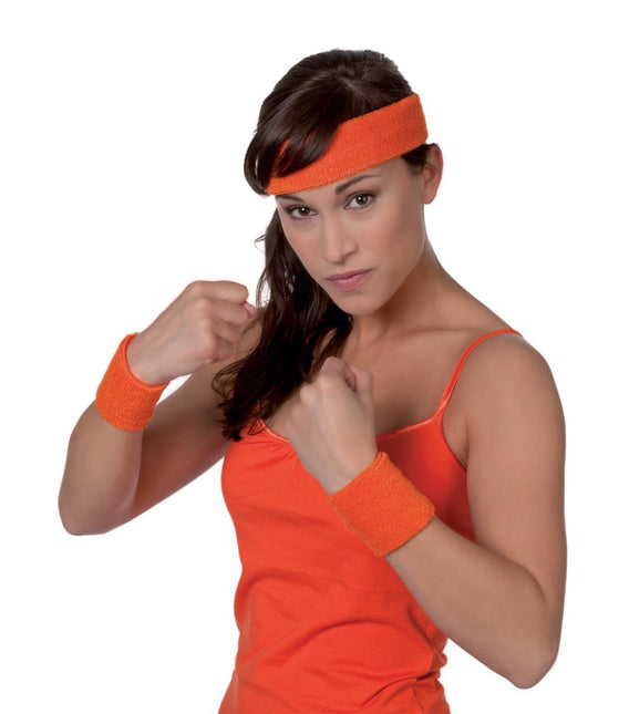 Oranje Zweetbandjes Set van Wilbers & Wilbers koop je bij Partywinkel