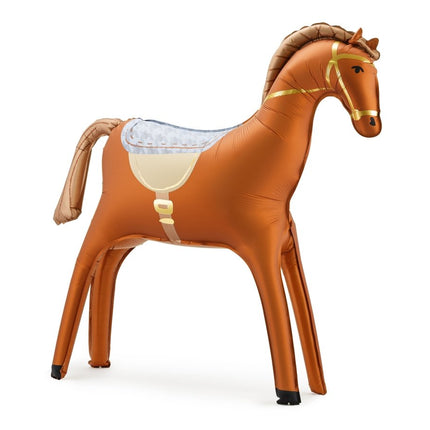 Paard Ballon Bruin Leeg 1,1m van Partydeco koop je bij Partywinkel