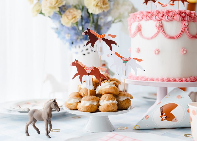 Paard Cupcake Toppers 13cm 6st van Partydeco koop je bij Partywinkel
