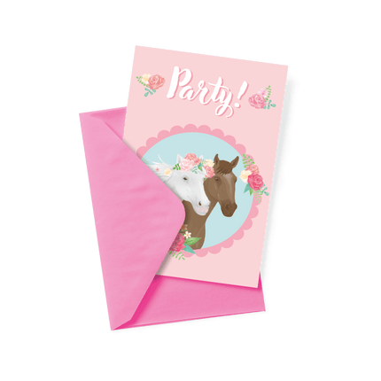 Paard Uitnodigingen 6st van Paper Dreams koop je bij Partywinkel