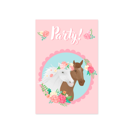 Paard Uitnodigingen 6st van Paper Dreams koop je bij Partywinkel
