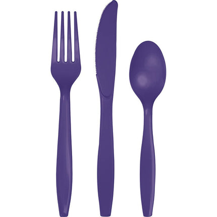 Paars Bestek Plastic 24st van Creative Converting koop je bij Partywinkel