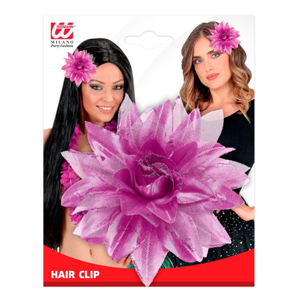 Paars Roze Haarbloem Glitter van Widmann koop je bij Partywinkel