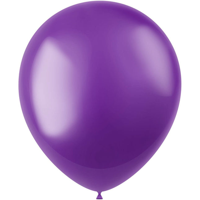 Paarse Ballonnen Metallic Violet Purple 33cm 10st van Folat koop je bij Partywinkel