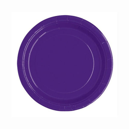 Paarse Borden Rond 18cm 8st van Unique koop je bij Partywinkel
