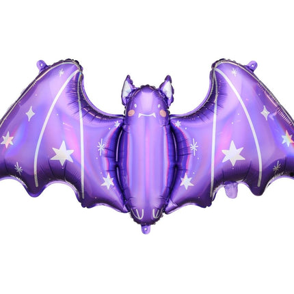 Paarse Halloween Helium Ballon Vleermuis Leeg 51cm van Partydeco koop je bij Partywinkel
