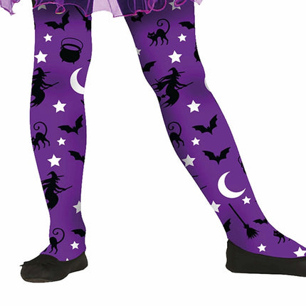 Paarse Halloween Legging Heksen Kind van Fiestas Guirca koop je bij Partywinkel