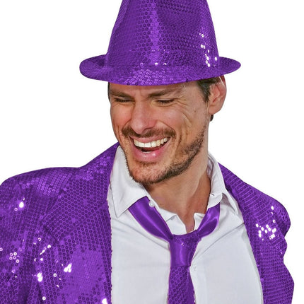 Paarse Hoed Pailletten van Widmann koop je bij Partywinkel