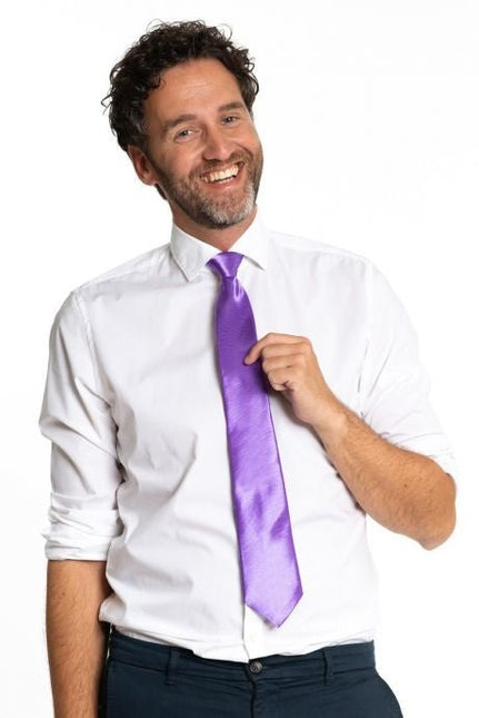 Paarse Stropdas 50cm van Partychimp koop je bij Partywinkel