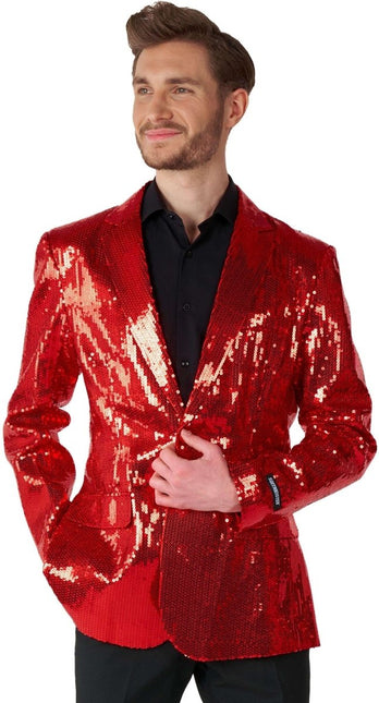 Paillet Rood Blazer Heren Suitmeister van Suitmeister koop je bij Partywinkel