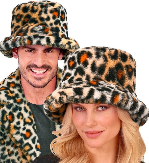 Panter Bucket Hat Pluche van Widmann koop je bij Partywinkel