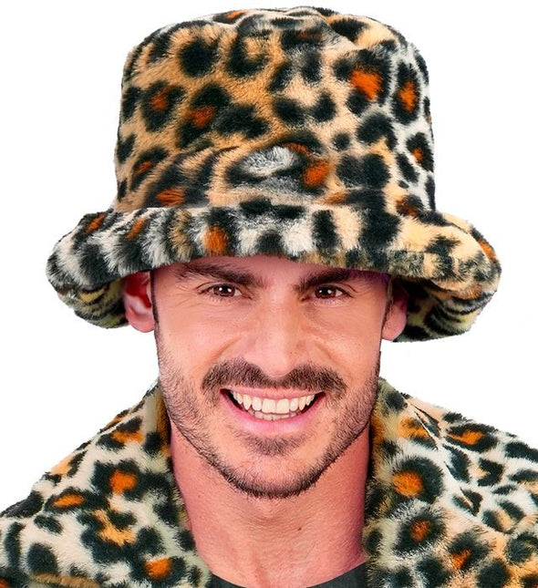 Panter Bucket Hat Pluche van Widmann koop je bij Partywinkel