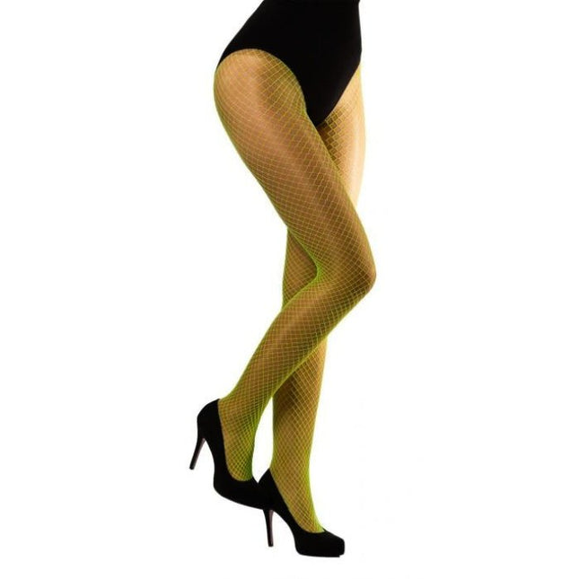 Panty Visnet Neon Groen van Partychimp koop je bij Partywinkel
