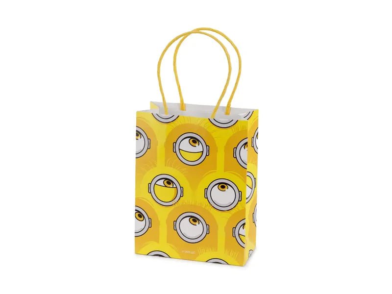 Papieren cadeauzakjes Minions, 12x15,5x6 cm, geel van Partydeco koop je bij Partywinkel