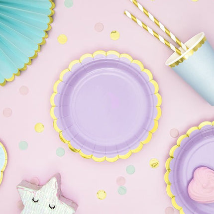 Papieren Rietjes Goud Wit Metallic 19,5cm 10st van Partydeco koop je bij Partywinkel