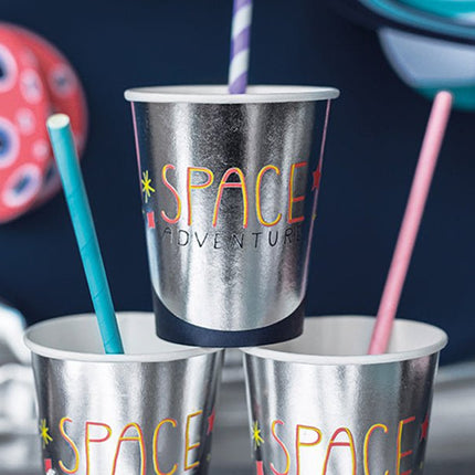 Papieren Rietjes Lichtroze 19,5cm 10st van Partydeco koop je bij Partywinkel